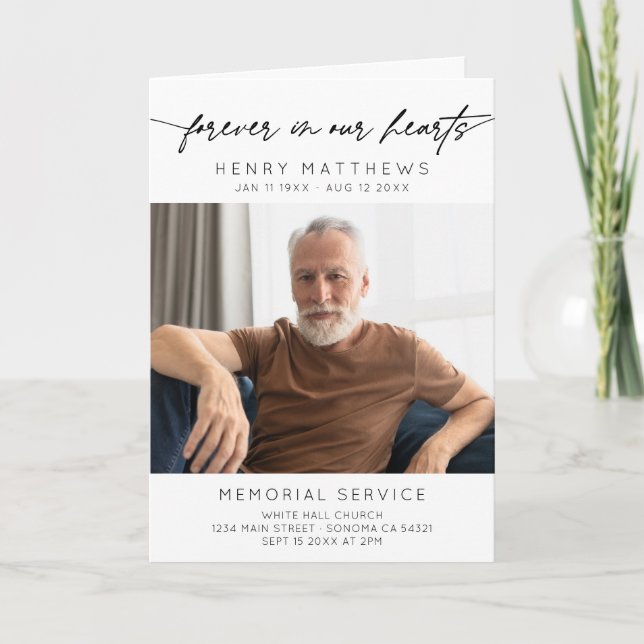 Programa Servicio Funeral Para Siempre en Nuestros Corazone (Anverso)
