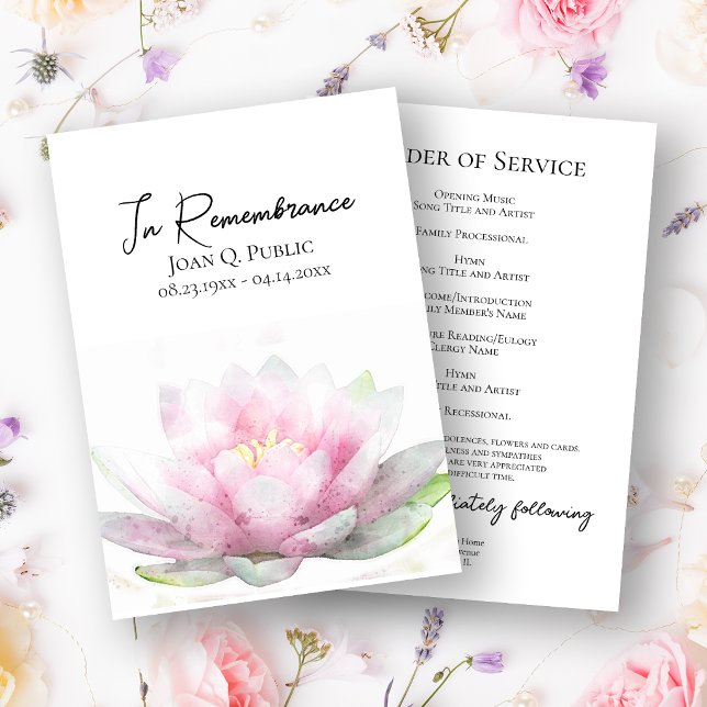 Programa Servicio Funerario Memorial de Nenúfar Rosa (Subido por el creador)