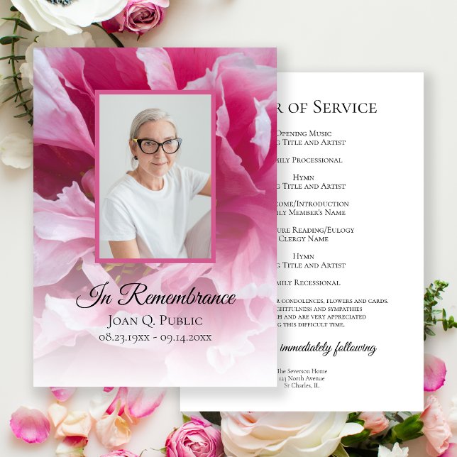 Programa Servicio funerario Pink Peony Flower (Subido por el creador)