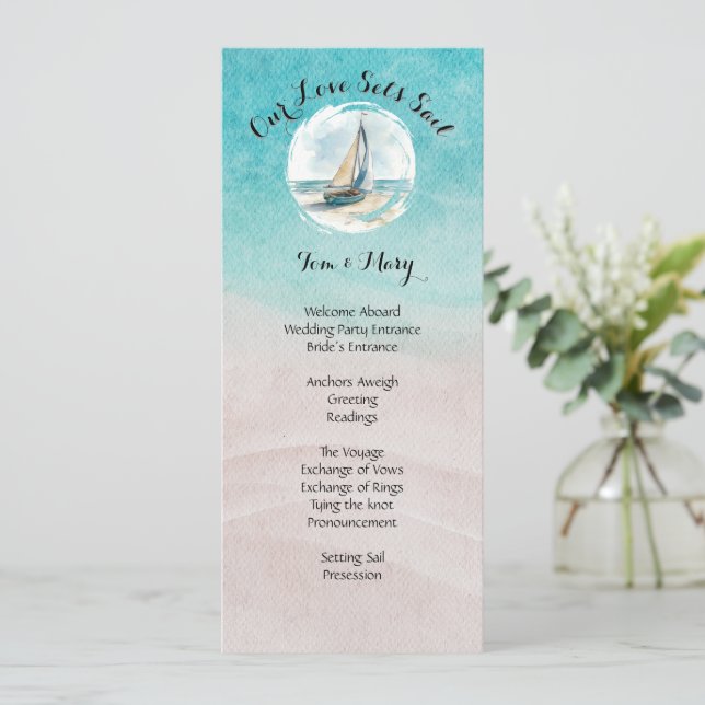 Programa Set Sail Wedding (Anverso de pie)