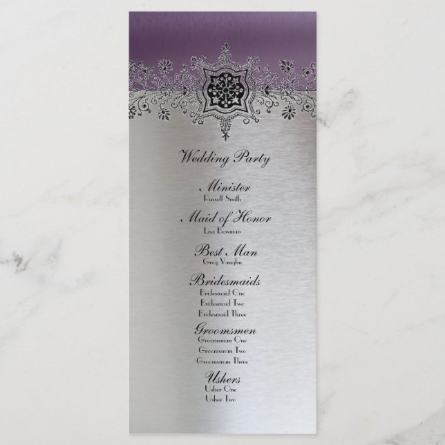 Programa Silver Purple Wedding (Anverso)