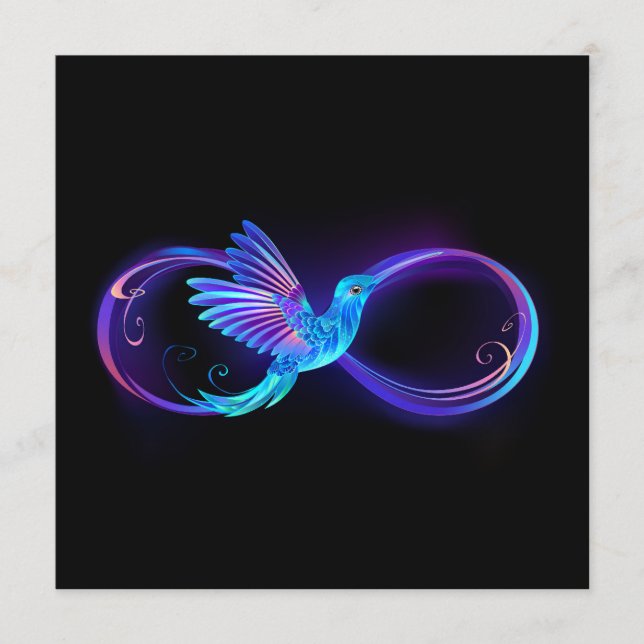 Programa Símbolo de infinito neón con colibrí brillante (Anverso)