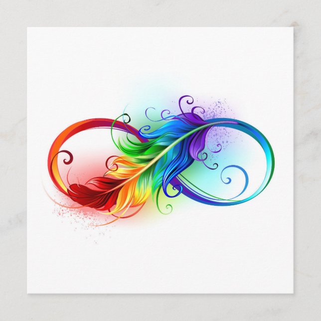 Programa Símbolo infinito con plumas arcoiris (Anverso)