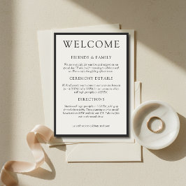 Programa Simple Bienvenida de Boda Clásica de Carbón