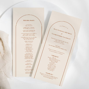 Programa Simple Boda de marfil de Boho Arch