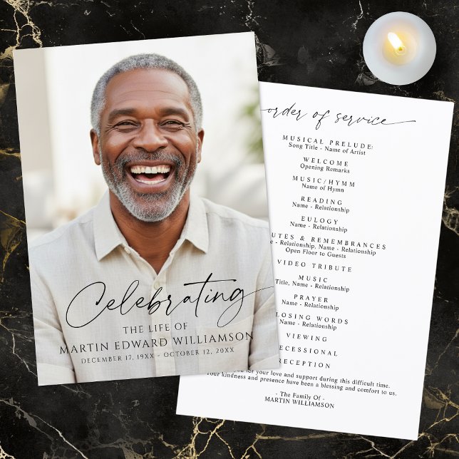 Programa Simple Celebration of Life Photo Funeral Program (Subido por el creador)