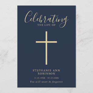 Programa Simple Cross Gold Blue Memorial Orden de servicio