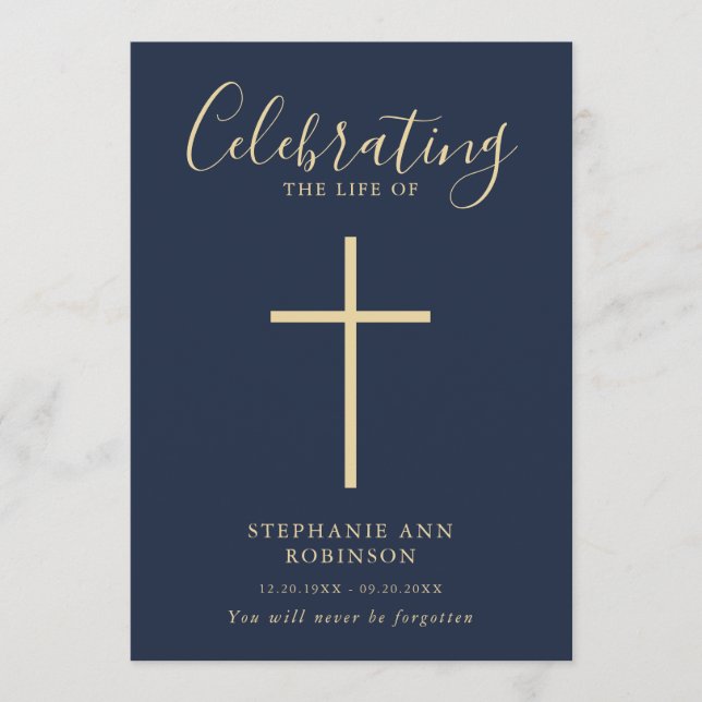 Programa Simple Cross Gold Blue Memorial Orden de servicio (Anverso)