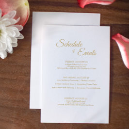 Programa simple de Boda de caligrafía de oro