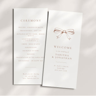 Programa simple de bodas de Coquette Bow Mocha