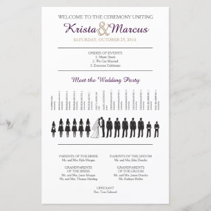 Programa simple de bodas de siluetas