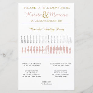 Programa simple de bodas de siluetas