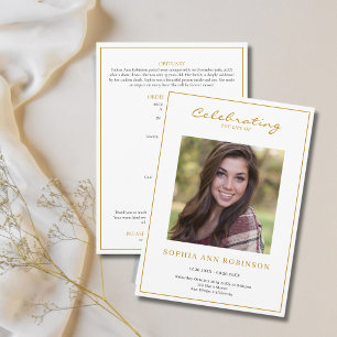 Programa Simple Foto Funeral Orden De Servicio