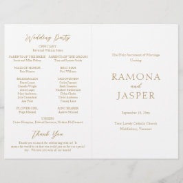 Programa Simple Gold Bold de boda católica moderna