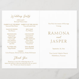 Programa Simple Gold Bold de boda católica moderna