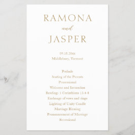 Programa Simple Gold Bold de boda moderna