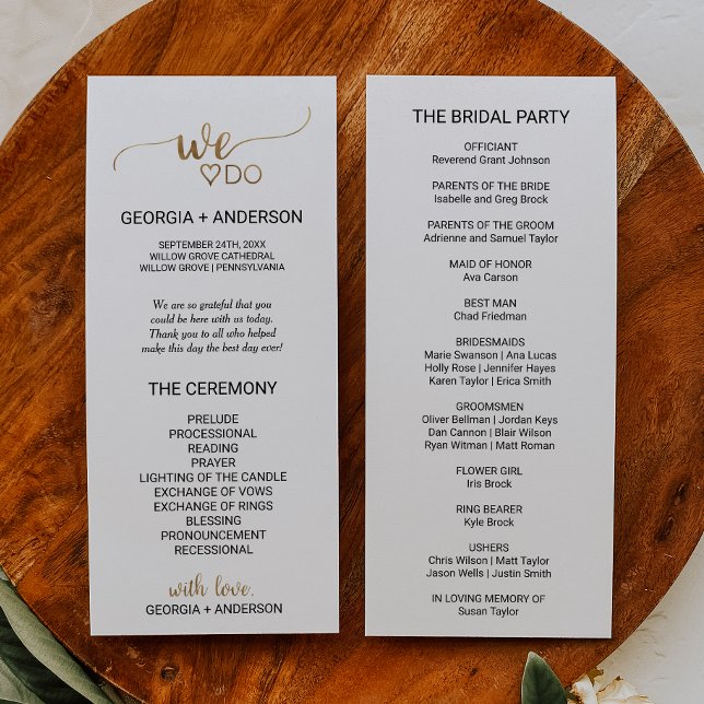 Programa Simple Gold Calligraphy We Do Wedding (Subido por el creador)