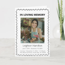 Programa Simple Leaf Funeral Obituario Orden de Servicio