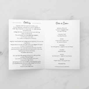 Programa Simple Leaf Funeral Obituario Orden de Servicio