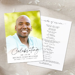 Programa Simple Memorial Funeral Celebration of Life Photo