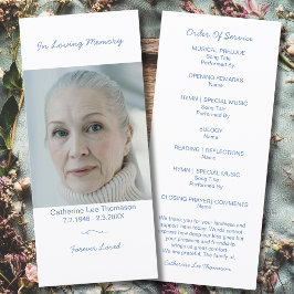 Programa Simple Photo Funeral Order Of Service Flat Program