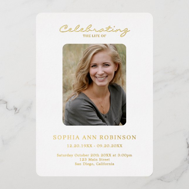 Programa Simple Photo Memorial Order Of Service (Anverso)