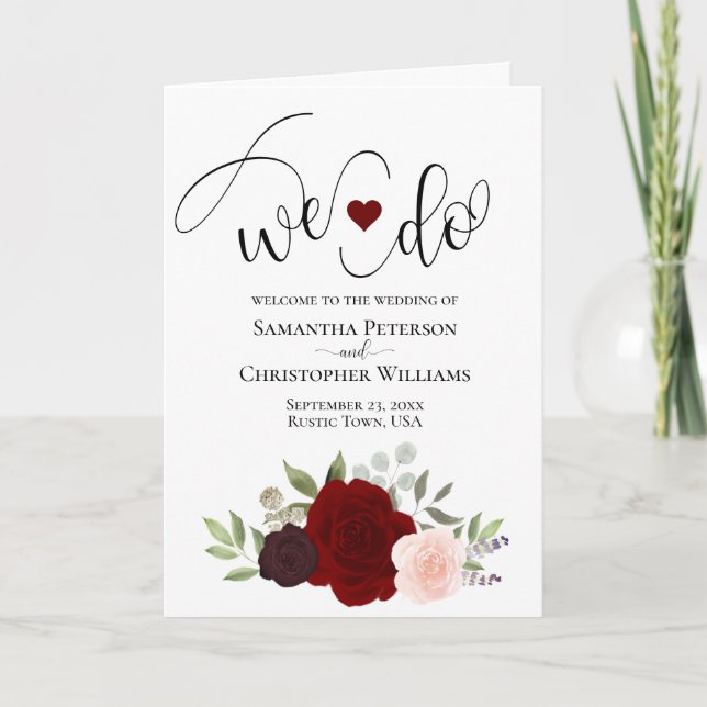 Programa Somos elegantes Bodas de Rosas de Rubor Boho en Bo (Anverso)