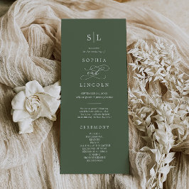 Programa SOPHIA Woodland Olive Green Monograma Boda