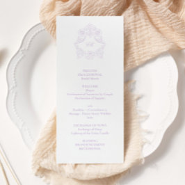 Programa Sophisticated Classic Script Lavender Wedding