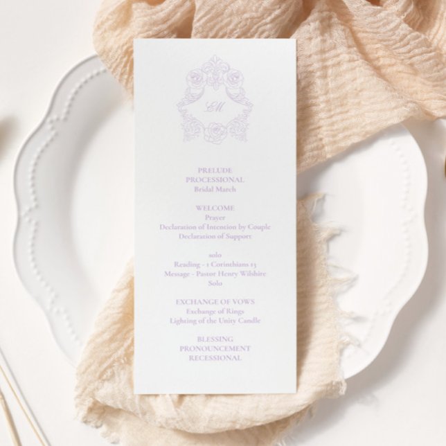 Programa Sophisticated Classic Script Lavender Wedding (Subido por el creador)