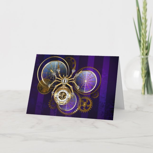 Programa Spider Steampunk sobre fondo morado (Anverso)