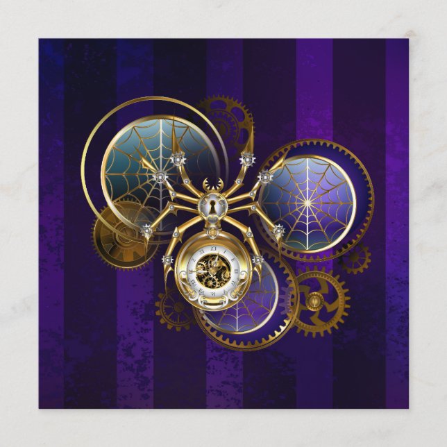 Programa Spider Steampunk sobre fondo morado (Anverso)
