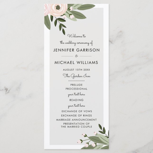Programa Sprigs de Bodas florales (Anverso)