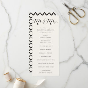 Programa Sr. y Sra. Calligraphy Script Boda de Moda geométr