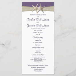 Programa Starfish and Burlap Purple Beach Wedding