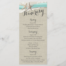 Programa Starfish and Lace Rustic Beach Wedding Itinerario