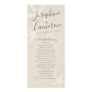Programa Starfish Beach Wedding - Tan y Blanco