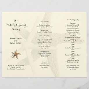 Programa Starfish Couple Cream Tri-Fold Wedding