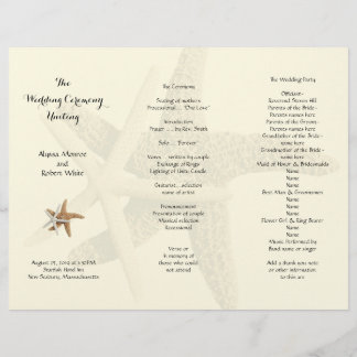 Programa Starfish Couple Cream Tri-Fold Wedding
