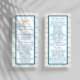 Programa Starfish Whitewashed Wood Beach Wedding