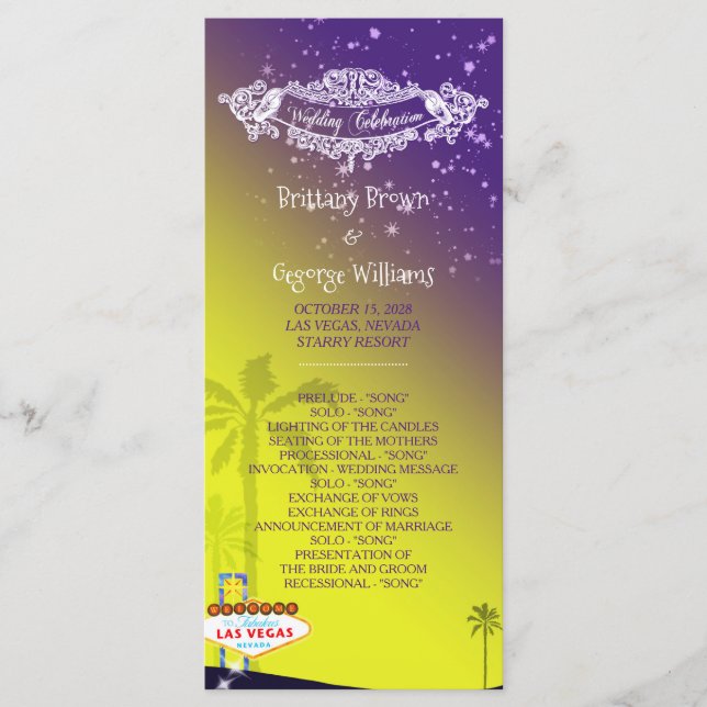 Programa Starry Evening Las Vegas Wedding Program (Anverso)