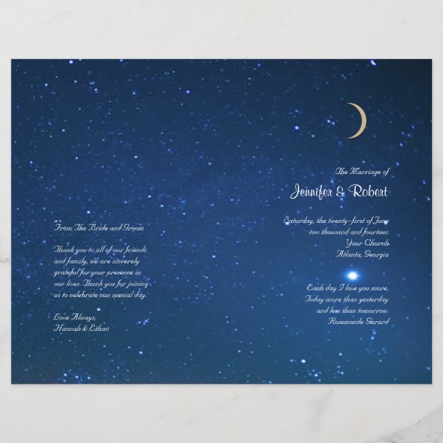 Programa Starry Night Wedding (Anverso)