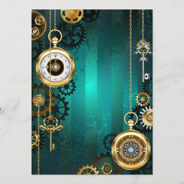 Programa Steampunk Jewelry Watch sobre un fondo verde (Anverso)