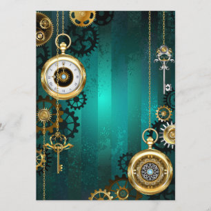 Programa Steampunk Jewelry Watch sobre un fondo verde