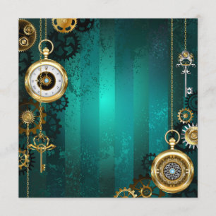 Programa Steampunk Jewelry Watch sobre un fondo verde