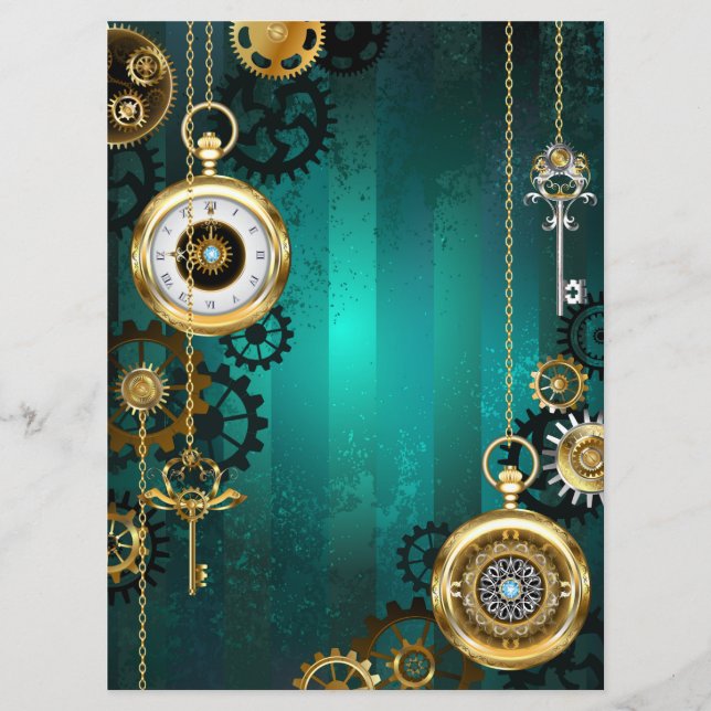 Programa Steampunk Jewelry Watch sobre un fondo verde (Anverso)