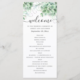 Programa Suculentas acuarela. Boda de cactus floral