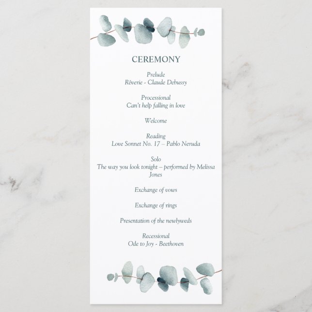 Programa Sucursal mínima mínima moderada de eucalipto (Anverso)