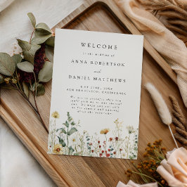 Programa Summer Wildflower Field Wedding