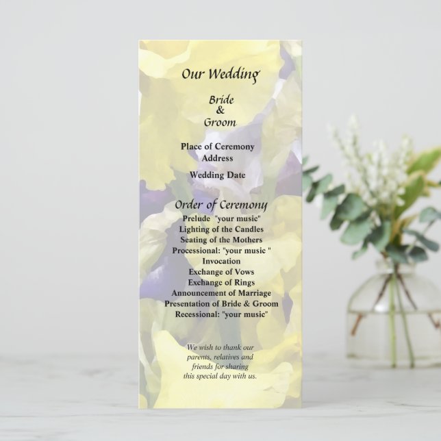 Programa Surtido de Lirios Amarillos y Morados (Anverso de pie)